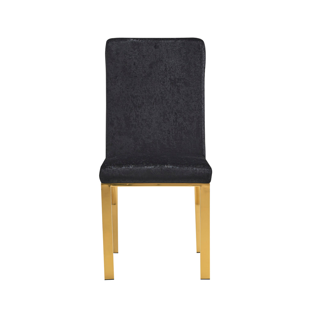 Angelina Black Velvet / Gold Dining Chairs (Set of 2)