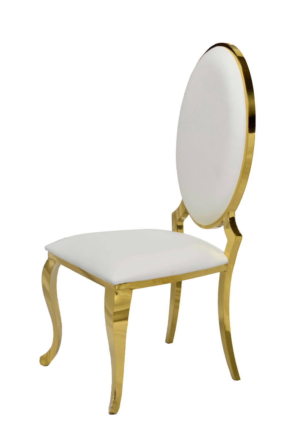 Ice Gold White PU Leather Dining Chair (Set of 2)