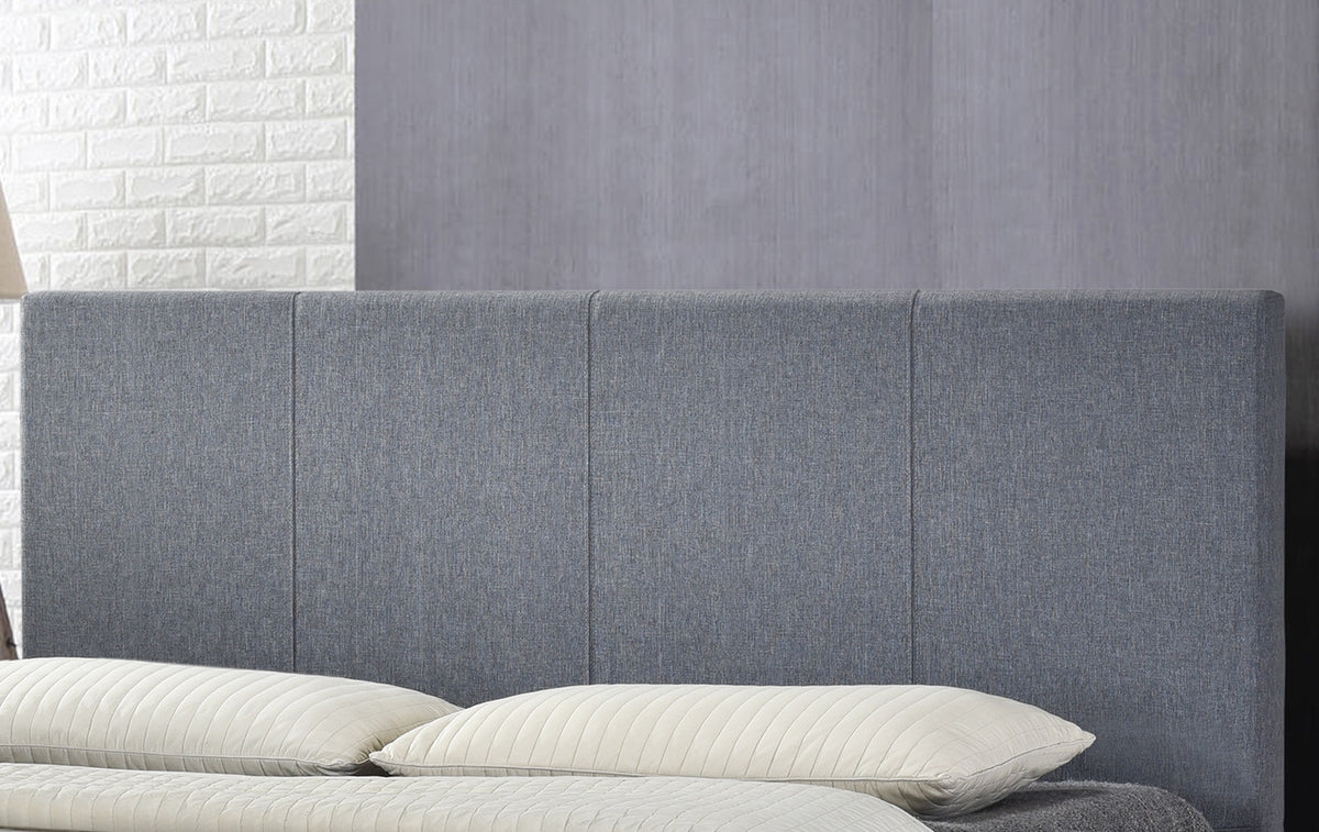 Uptown Double Size Bed in Grey Fabric