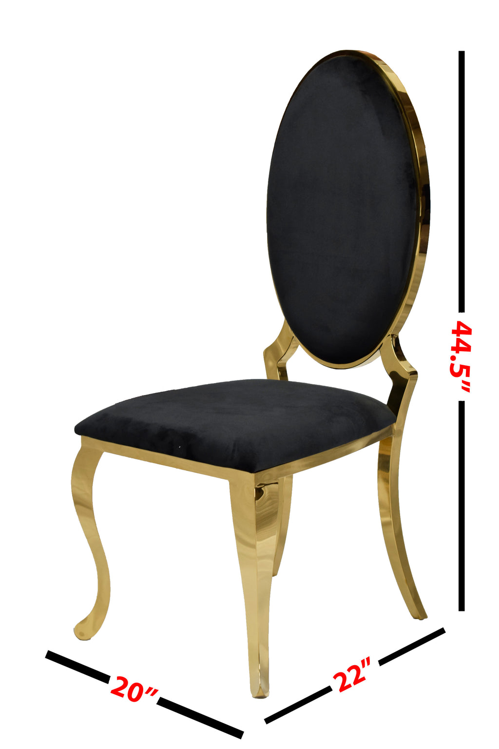 Ice Gold Black Velvet Dining Chair (Set of 2)