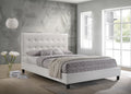 Glare King Size Bed in White PU