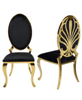 Ice Gold Black Velvet Dining Chair (Set of 2)