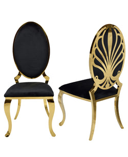Ice Gold Black Velvet Dining Chair (Set of 2)