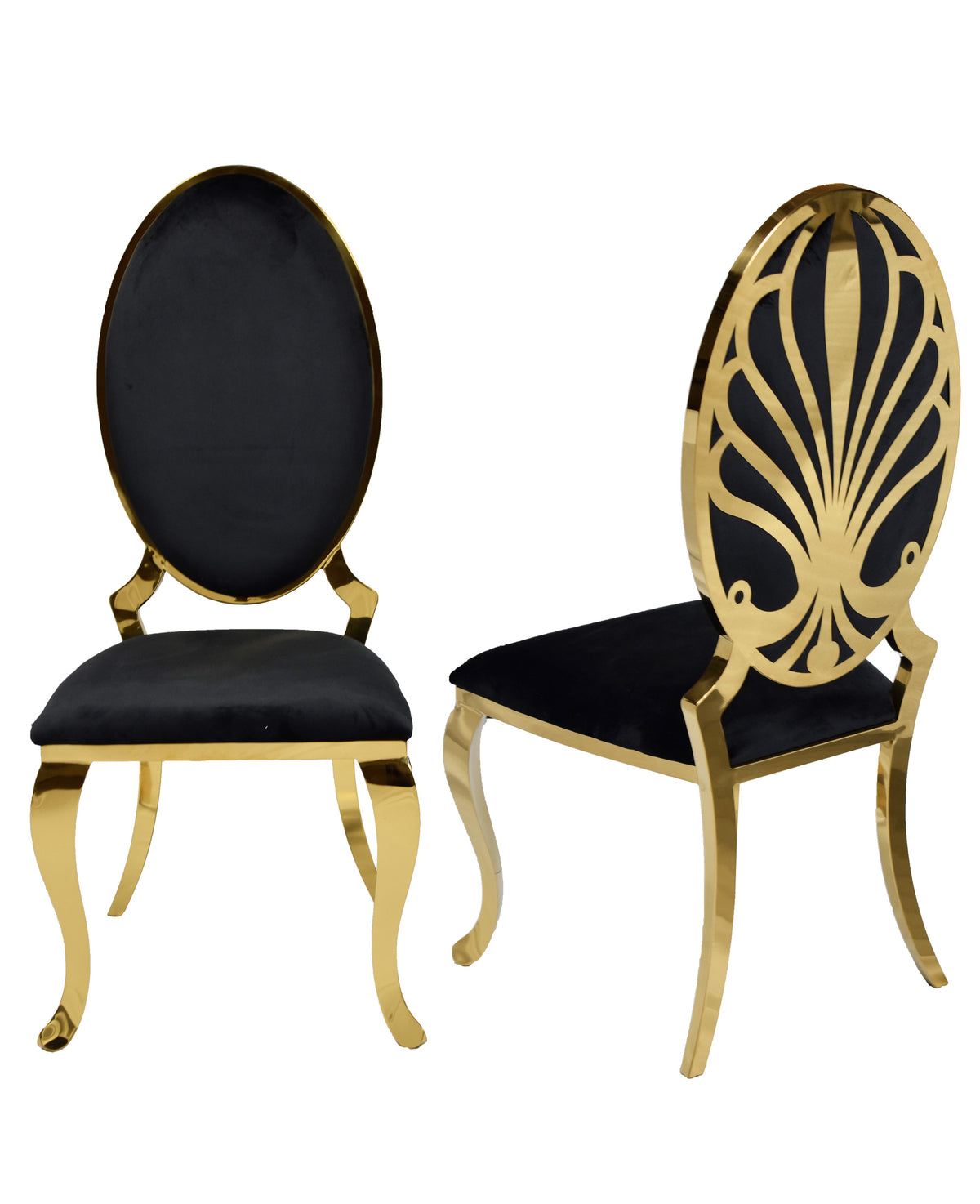 Ice Gold Black Velvet Dining Chair (Set of 2)