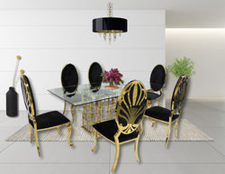 Zenith Gold with Ice Black Dining Set