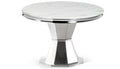 Rocco Round White Marble Top Dining Table (53" x 30.5")