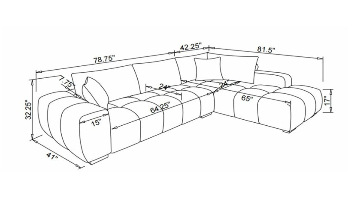 Zara RHF Sectional (Taupe)