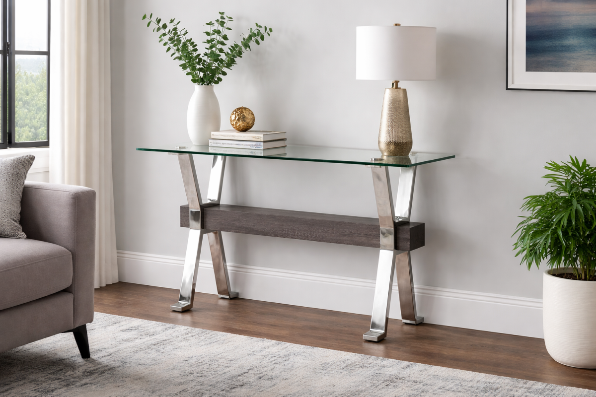 Sofa Table (Grey/Silver)