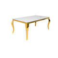 Imperial 80” Marble Rectangular Dining Table – Gold