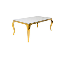 Imperial 80” Marble Rectangular Dining Table – Gold