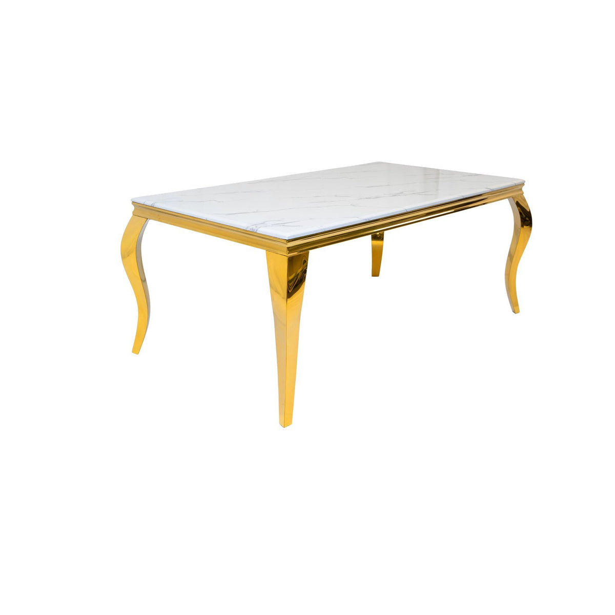 Imperial 71” Marble Rectangular Dining Table – Gold