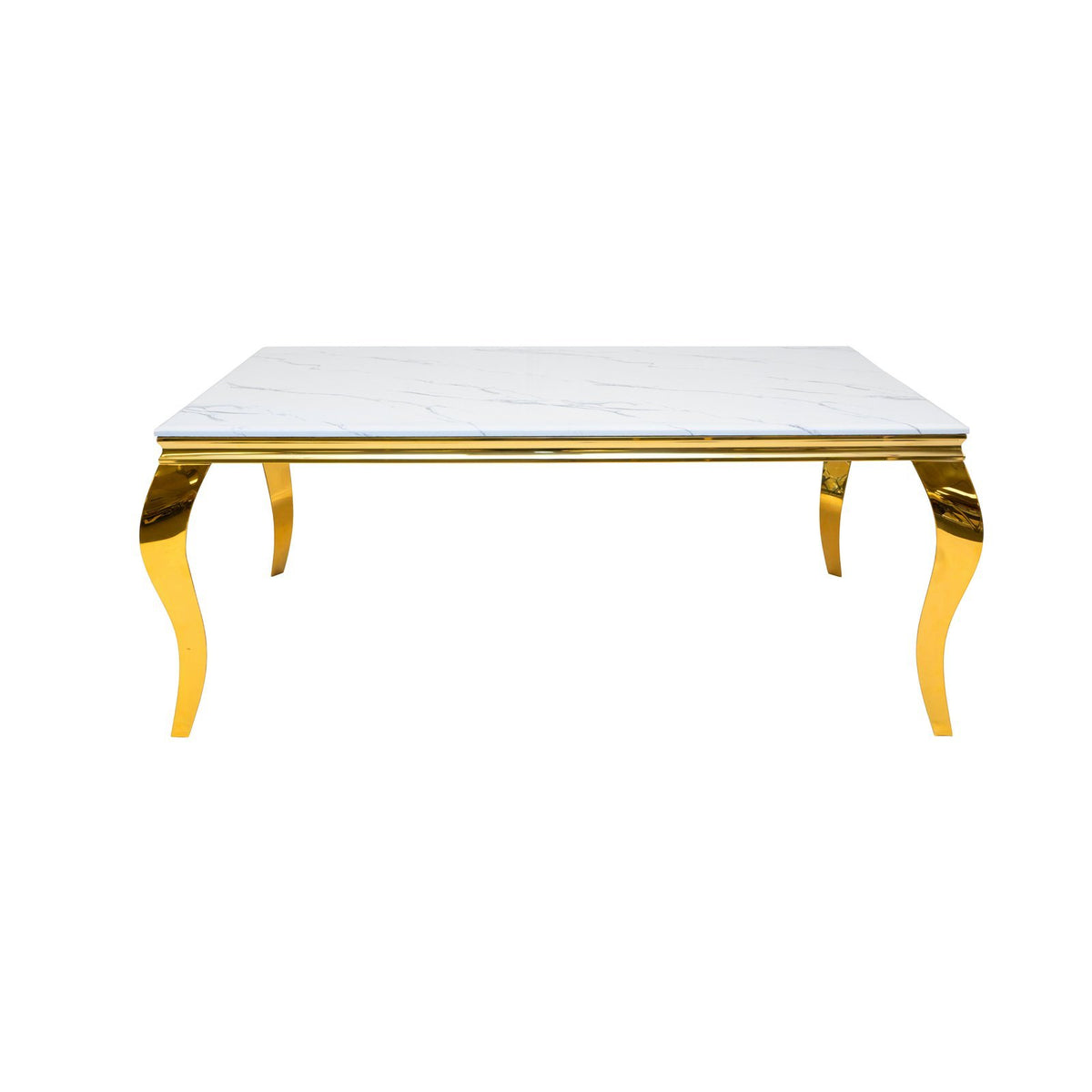 Imperial 80” Marble Rectangular Dining Table – Gold