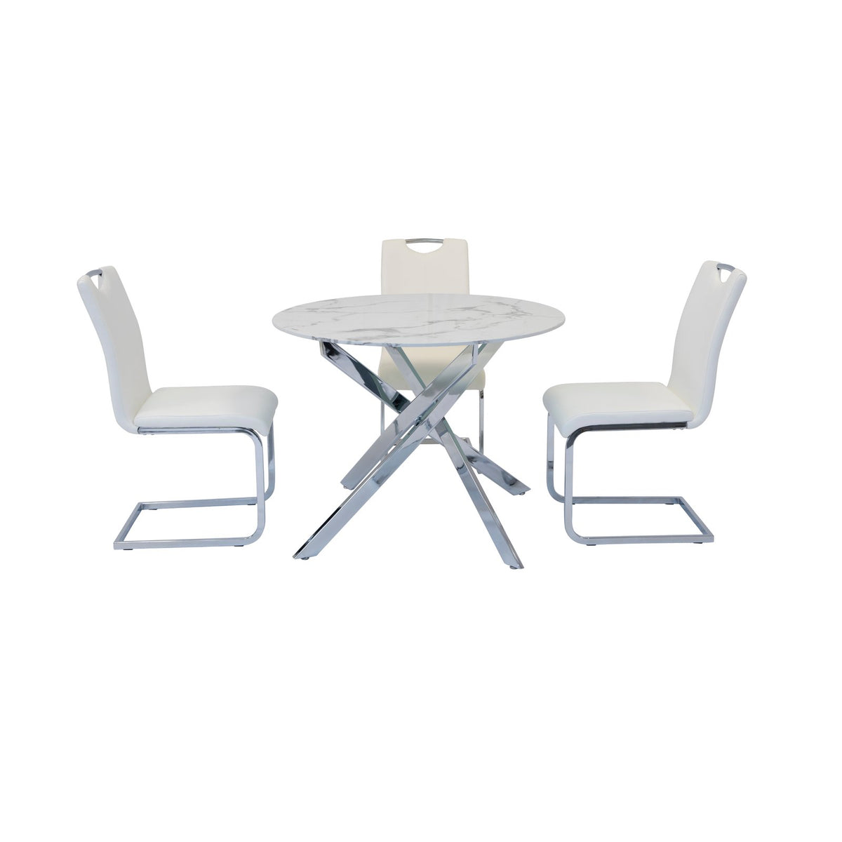 Genesis & Daisy Marble Round Dining Set