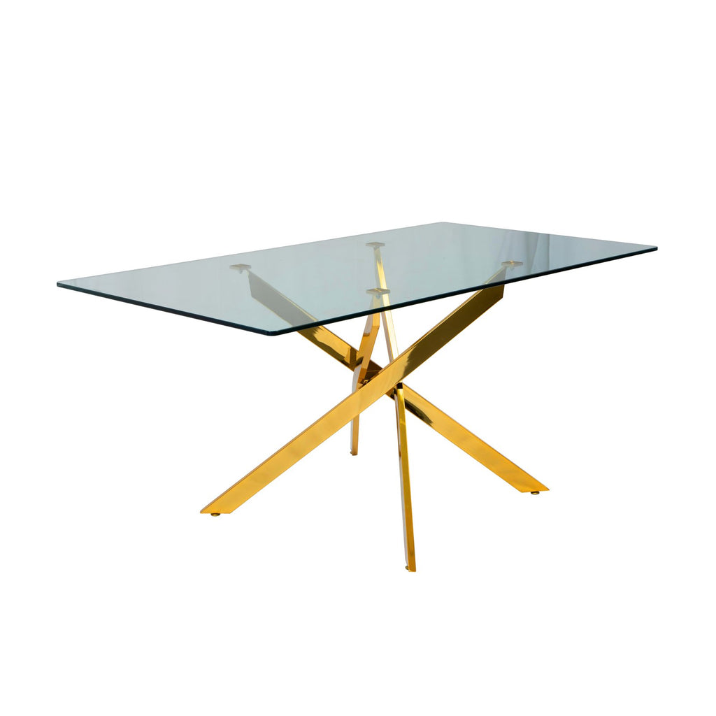 Genesis 63” Rectangle Dining Table – Gold