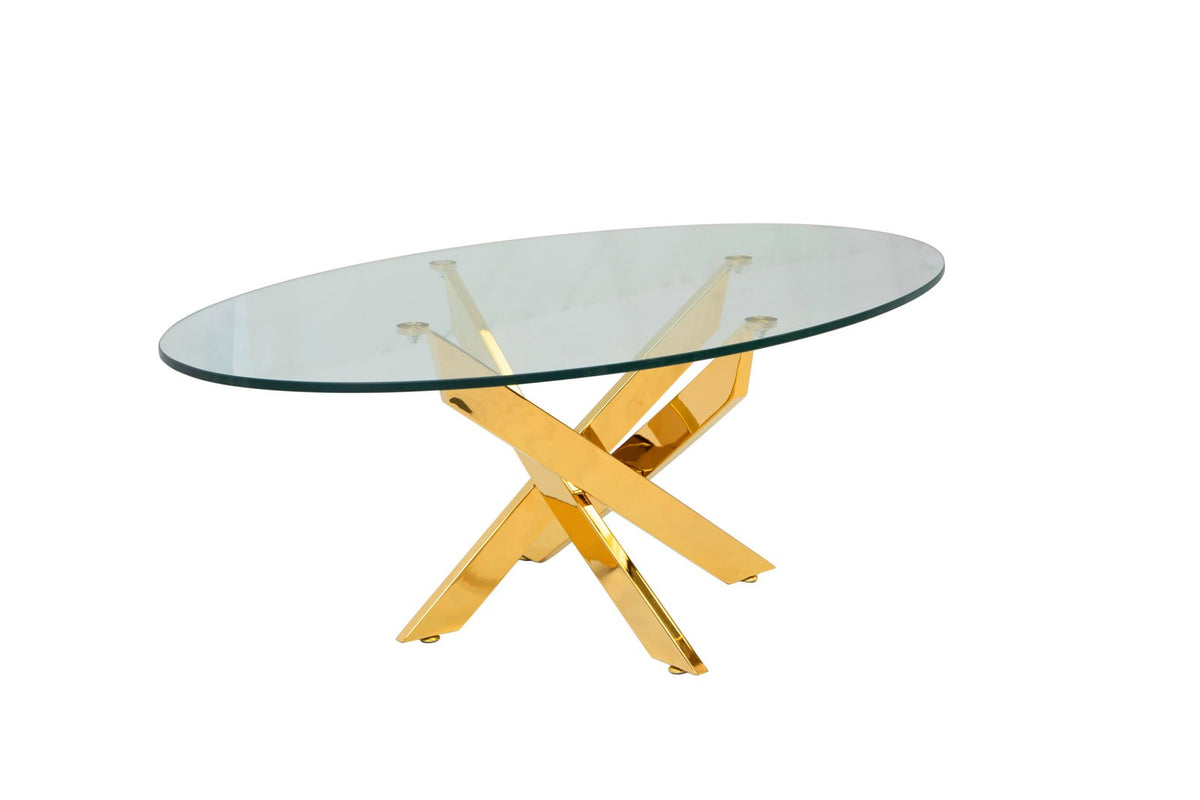 Genesis Gold Oval Coffee Table
