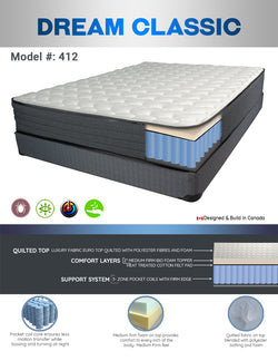 Dreamtime Dream Classic Euro Top Pocket Coil Mattress (Bed in a Box)