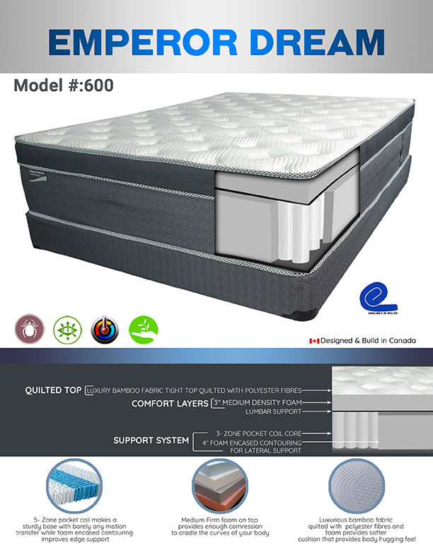 Dreamtime Emperor Dream Euro Top Pocket Coil Mattress