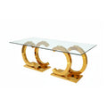 CeeCee Double Pedestal Dining Table – Gold with 12mm Thick Glass