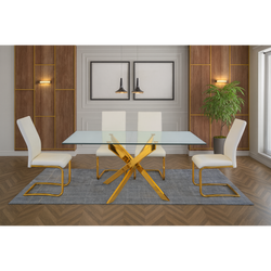 Genesis & Accord Gold Rectangle Dining Set