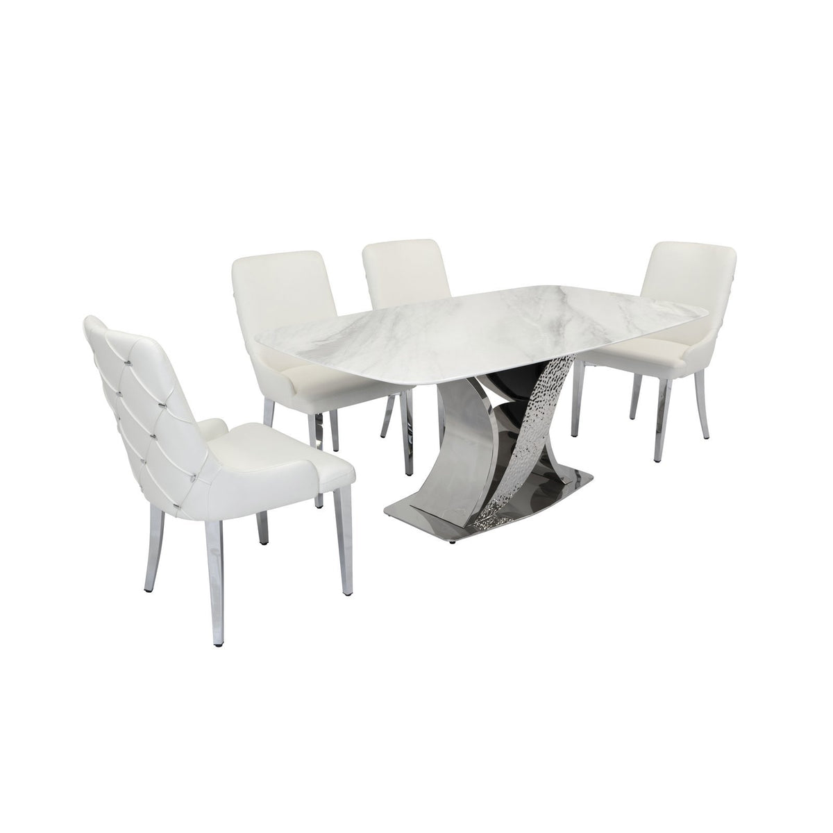 Orchid & Bianca Modern Glamour Dining Set