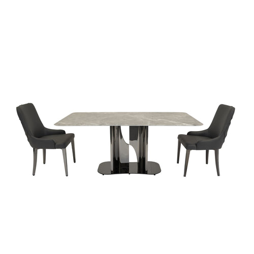 Osaka & Bianca Black-Nickel Dining Set