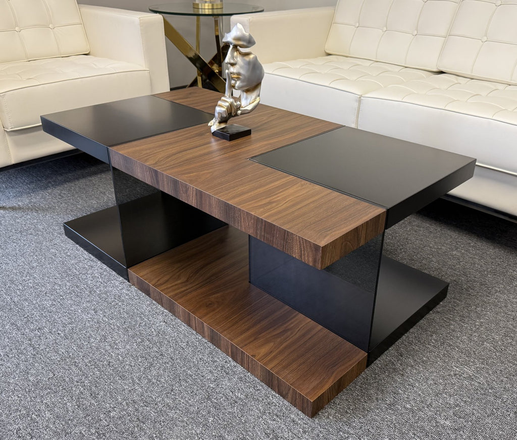 Saturn Black-Walnut Wood Coffee Table