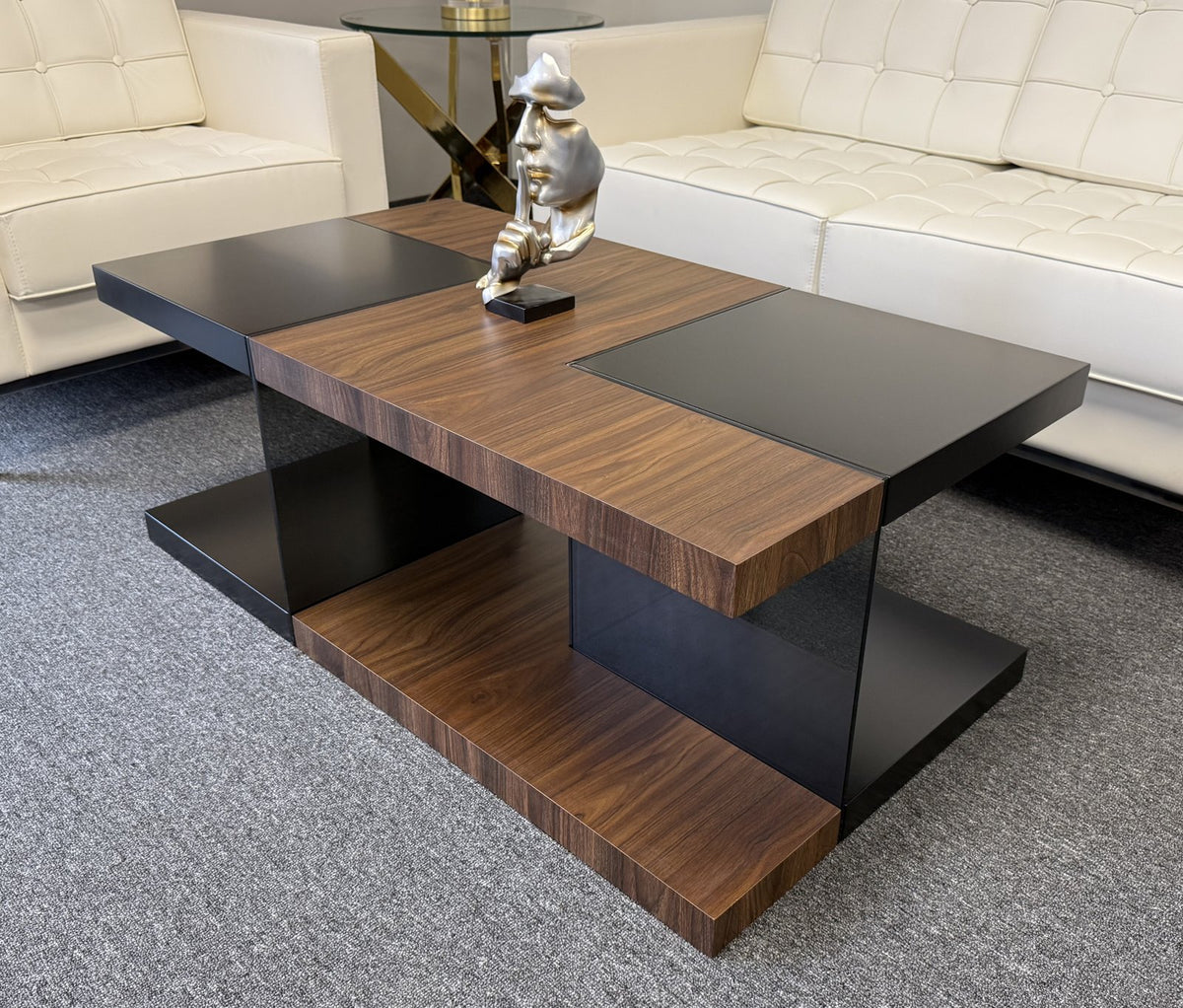Saturn Black-Walnut Wood Coffee Table