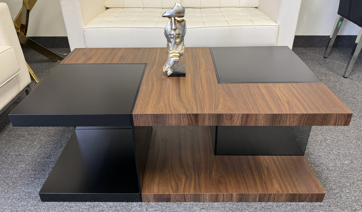 Saturn Black-Walnut Wood Coffee Table