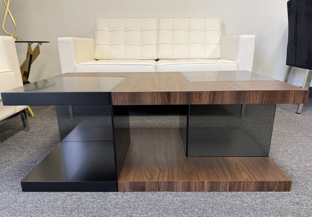 Saturn Black-Walnut Wood Coffee Table