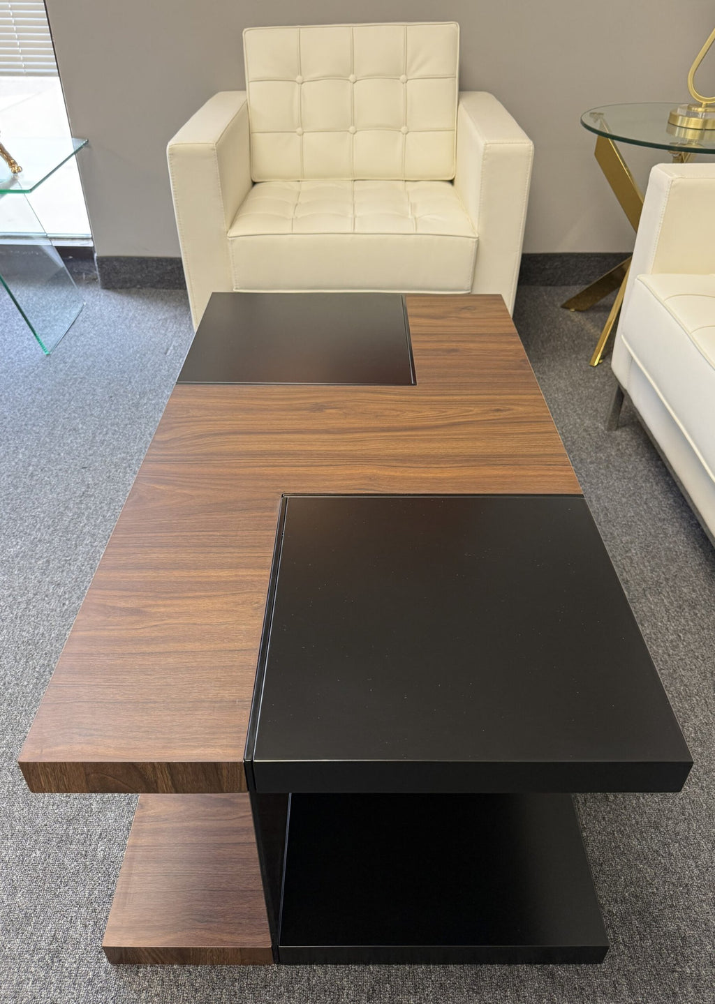 Saturn Black-Walnut Wood Coffee Table