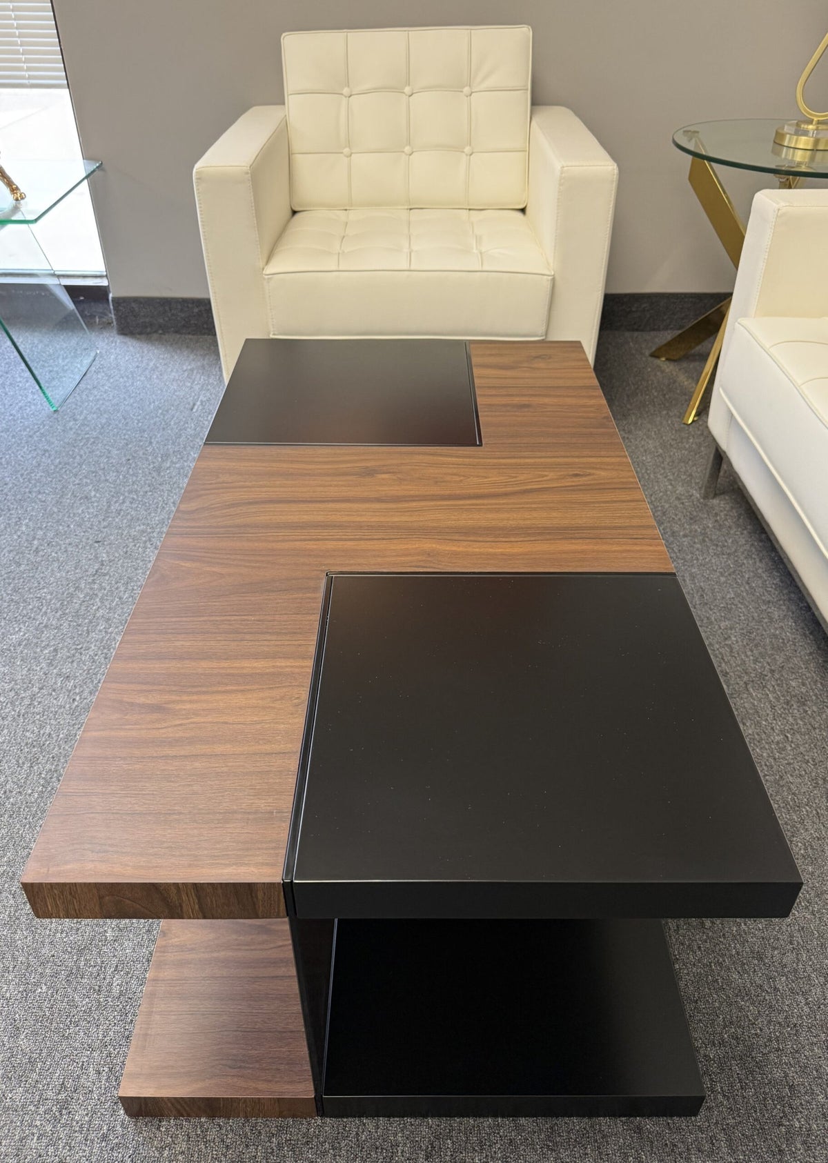 Saturn Black-Walnut Wood Coffee Table