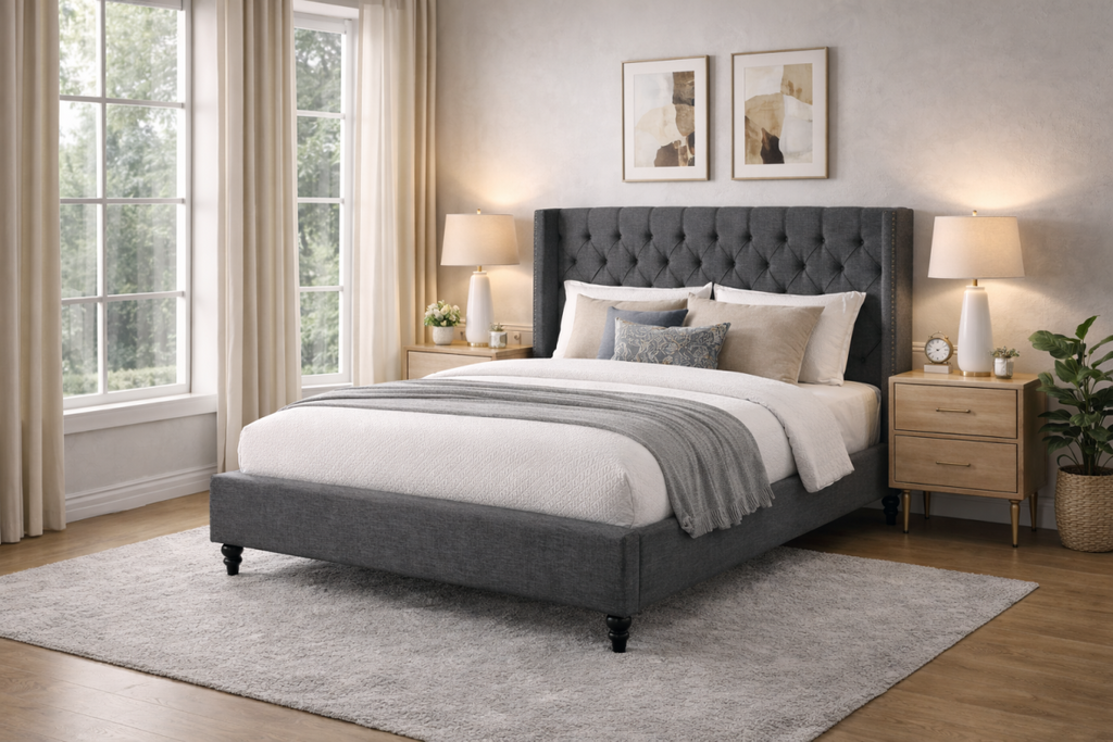 King Platform Bed (Grey) - B1920K-GR