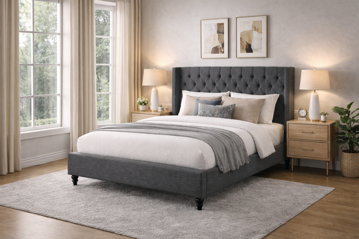 King Platform Bed (Grey) - B1920K-GR