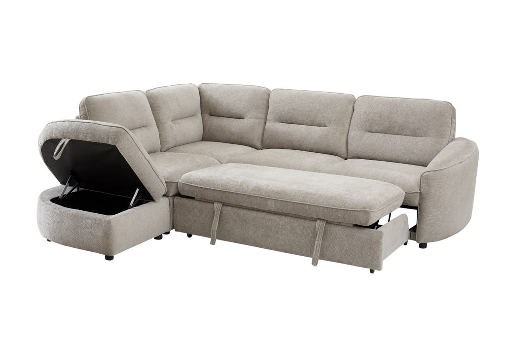 LHF Sectional Sleeper (Beige)