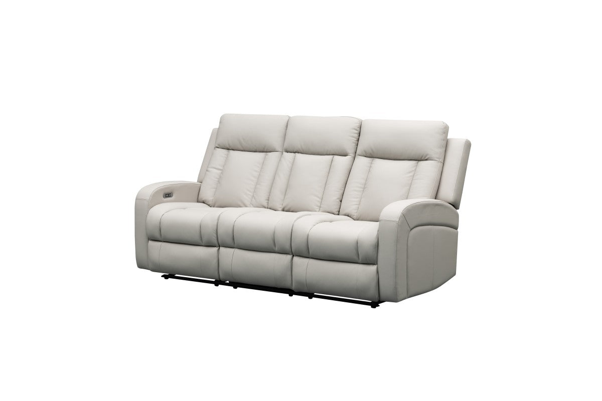 Leather Power Recliner Sofa (Beige)