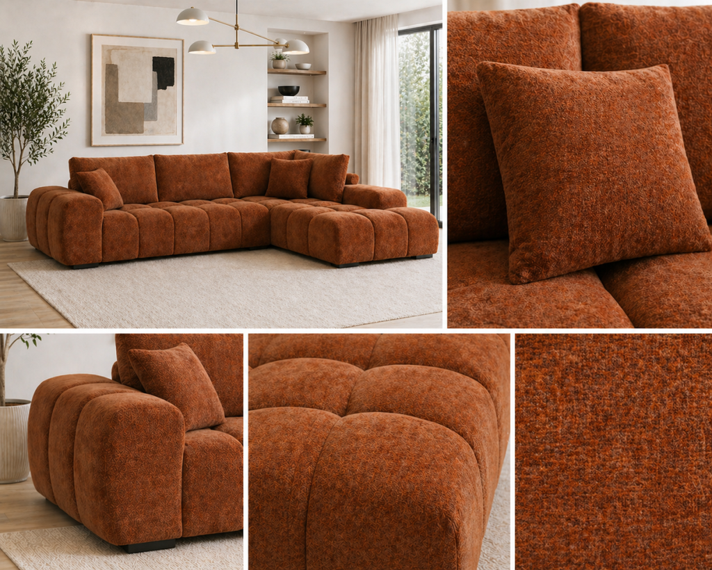 Zara RHF Sectional (Rust)
