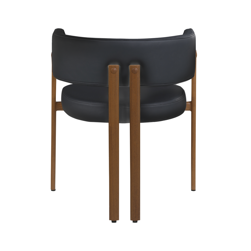 Caliste Dining Chair (Black/Walnut) (Set of 2)