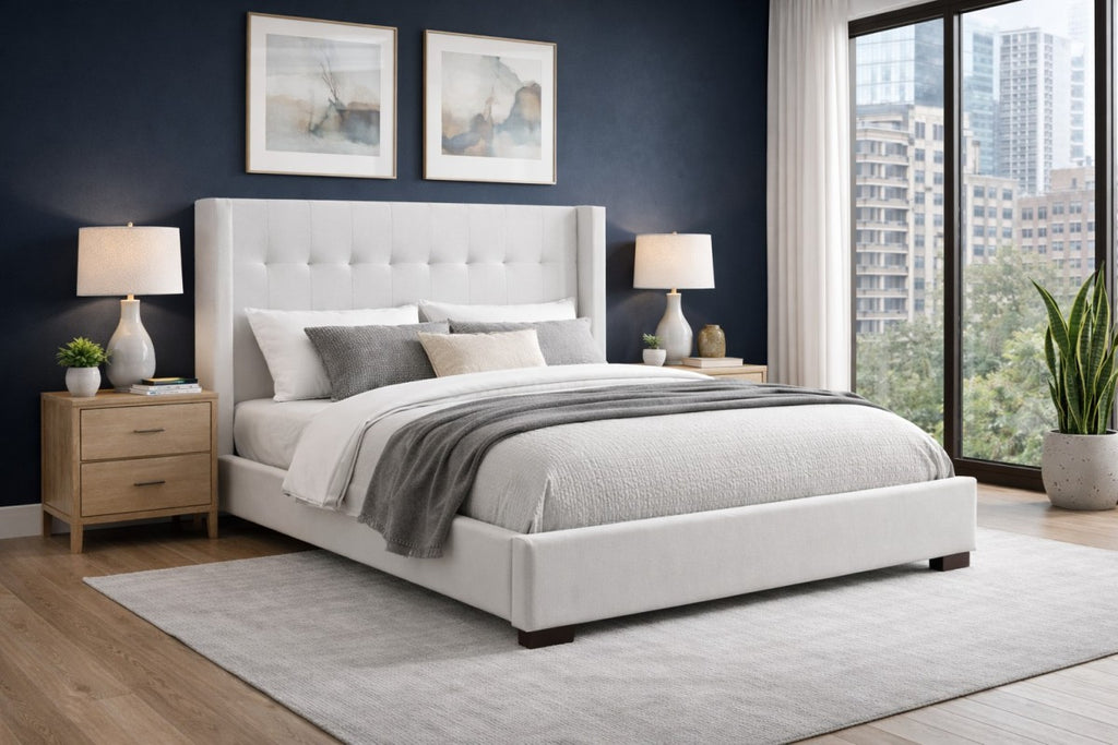King Bed Frame (Beige) - 615670