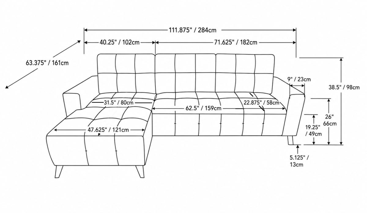 LHF Sectional Sleeper (Green)