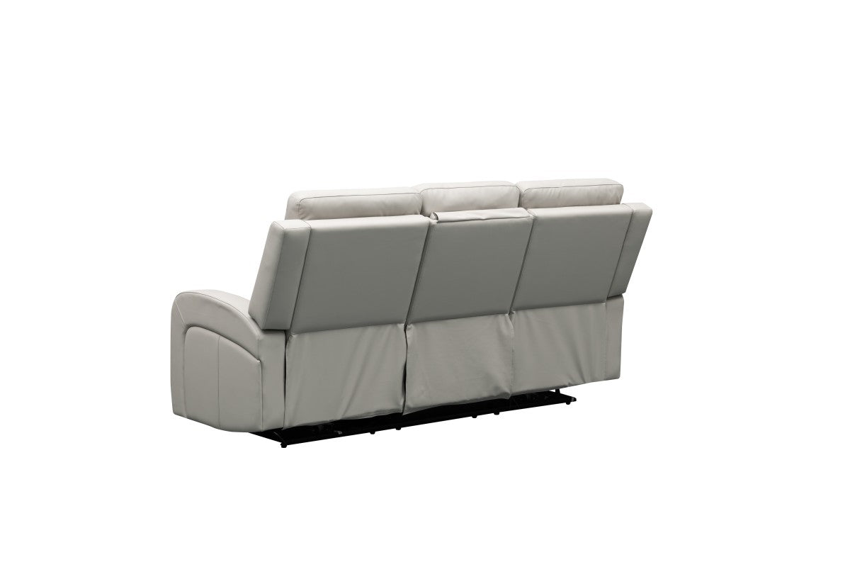 Leather Power Recliner Sofa (Beige)