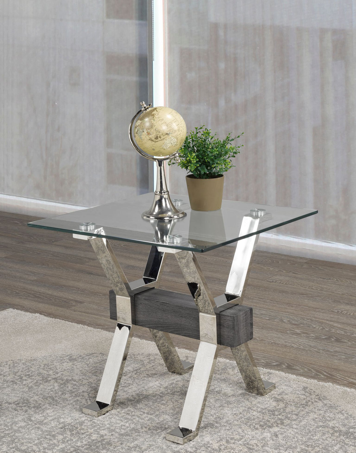 End Table (Grey/Silver)