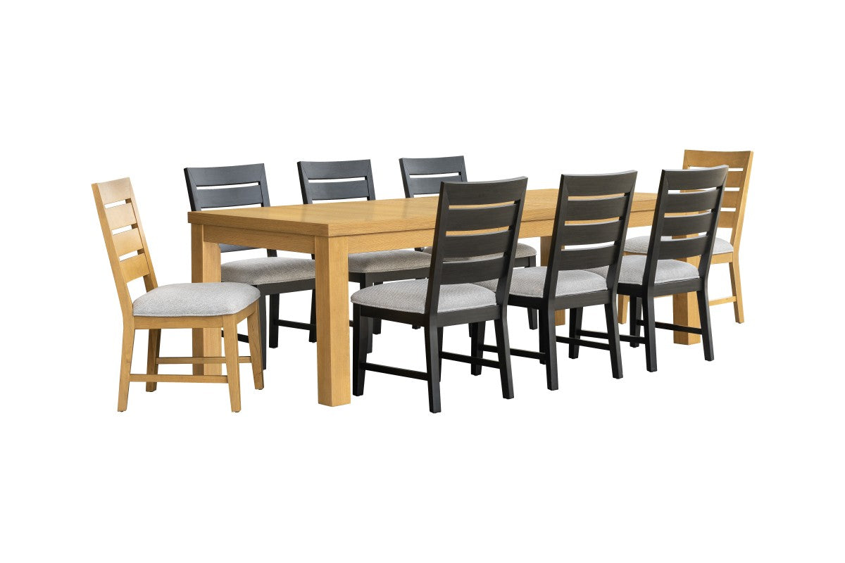 9-Piece Dining Set (Oak/Black)