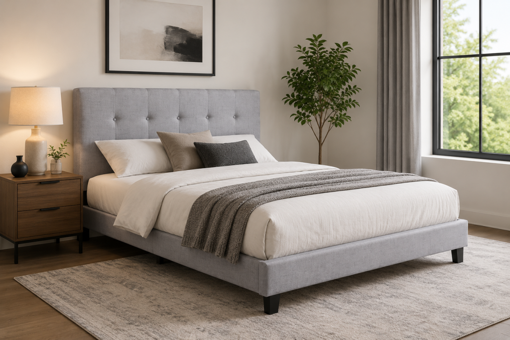Twin Platform Bed (Silver)