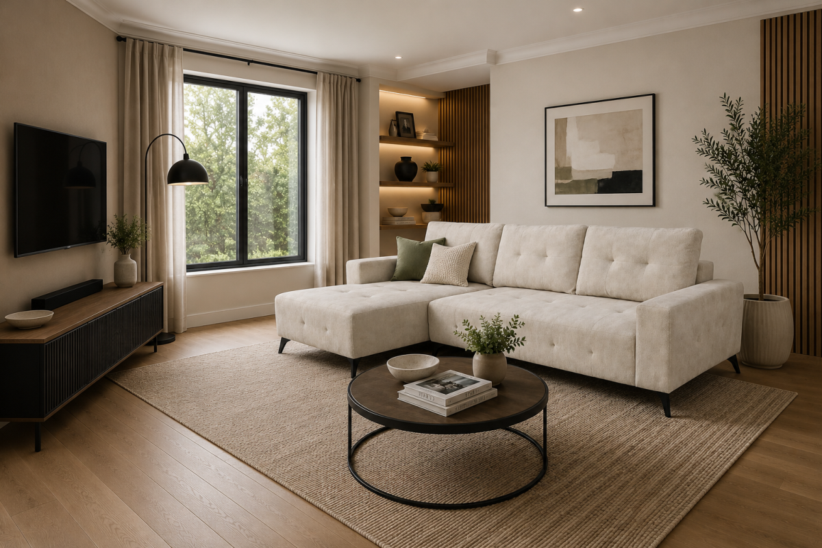 LHF Sectional Sleeper (Beige) - 665659