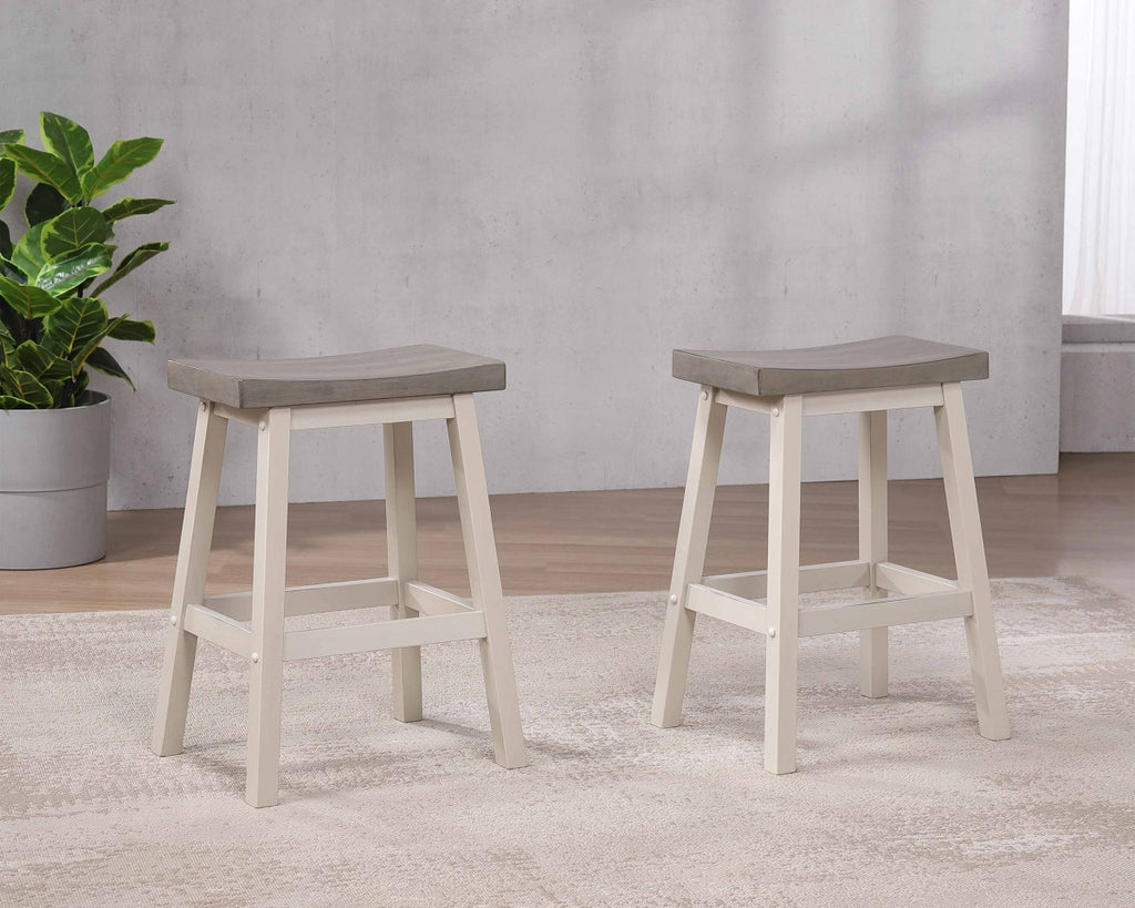 Counter Stool (Grey/White) (Set of 2) - 11225-24-OW