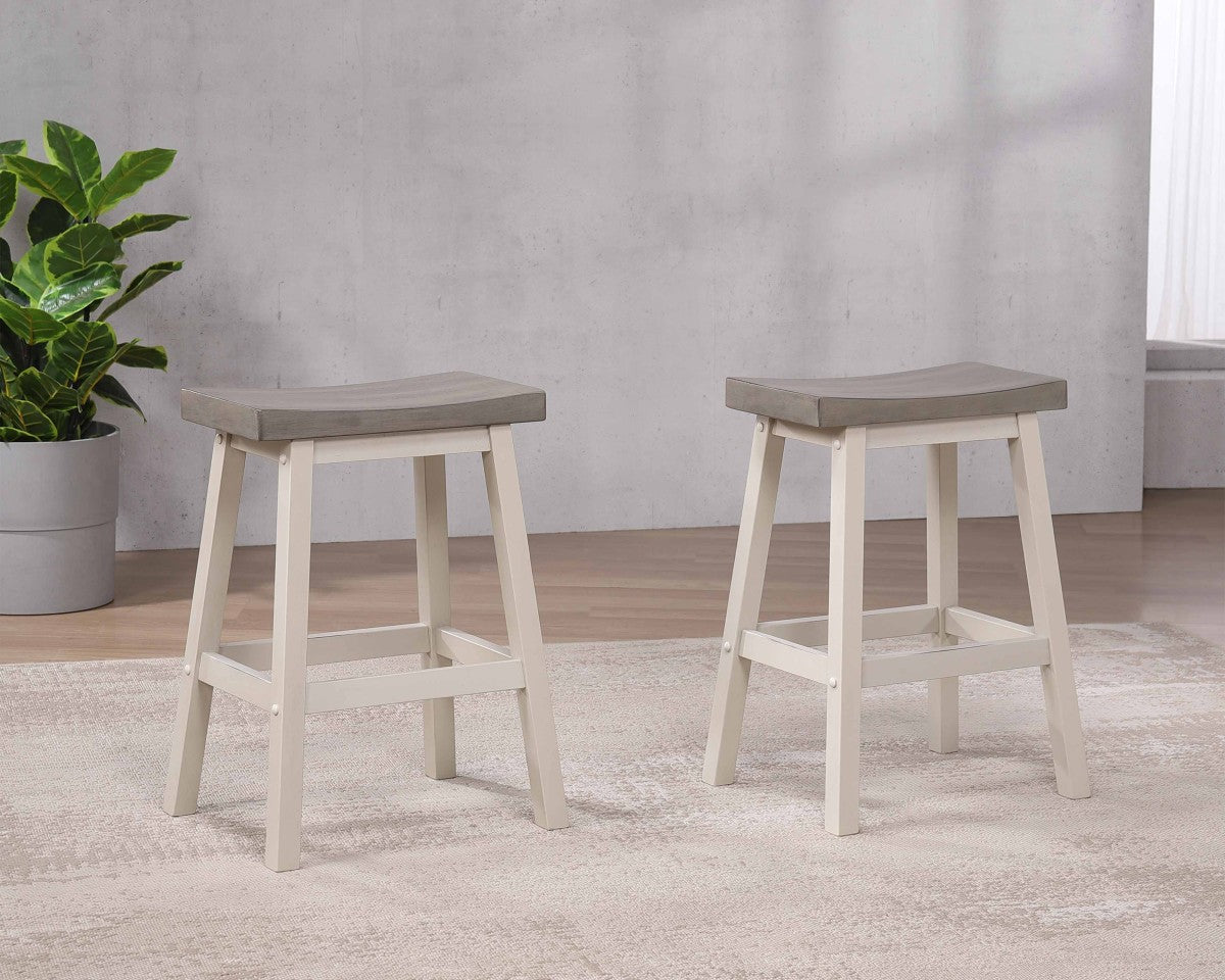 Counter Stool (Grey/White) (Set of 2) - 11225-24-OW