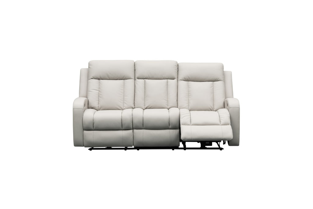 Leather Power Recliner Sofa (Beige)