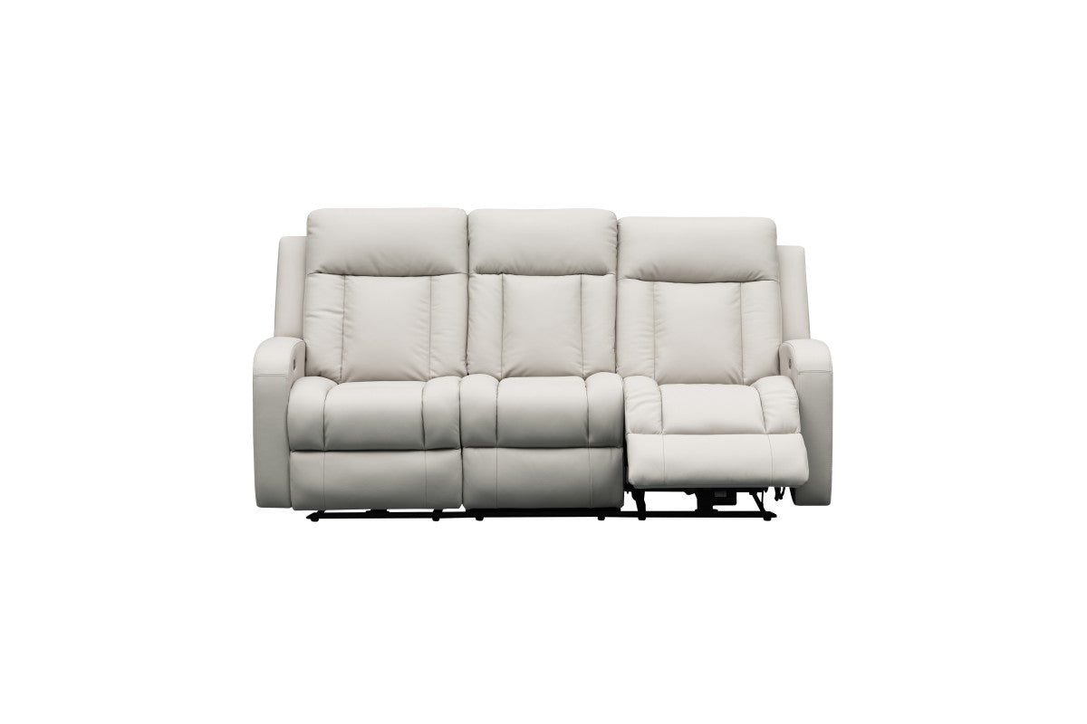 Leather Power Recliner Sofa (Beige)
