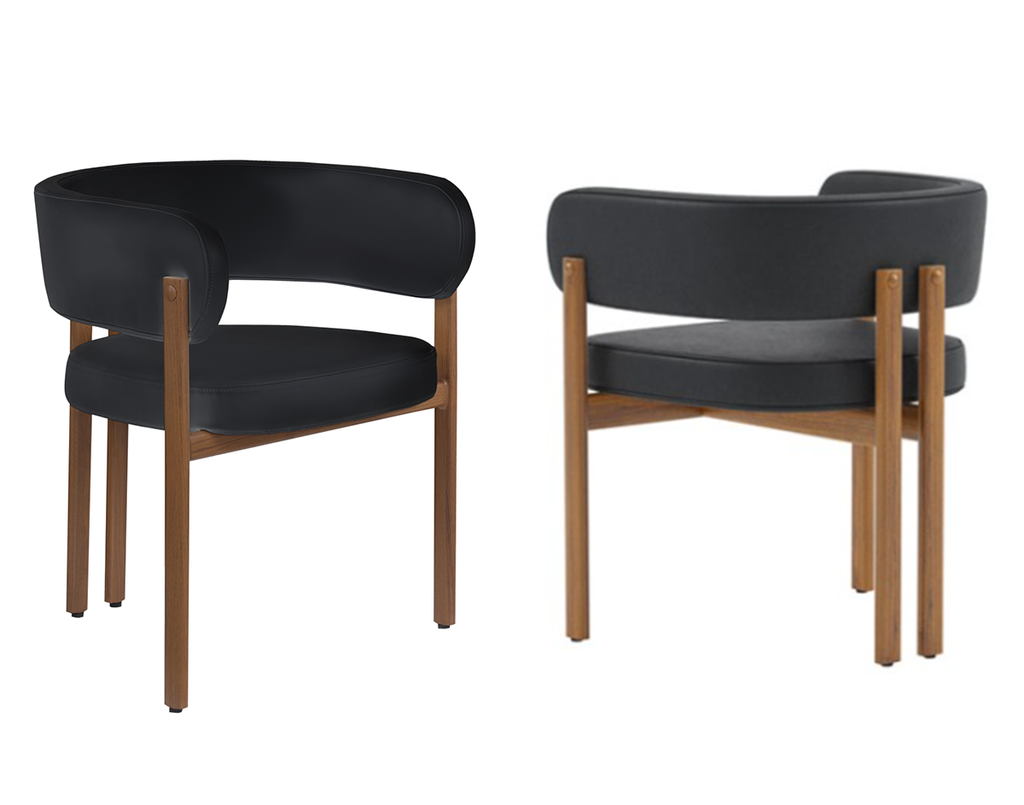 Caliste Dining Chair (Black/Walnut) (Set of 2)