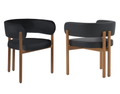 Caliste Dining Chair (Black/Walnut) (Set of 2)